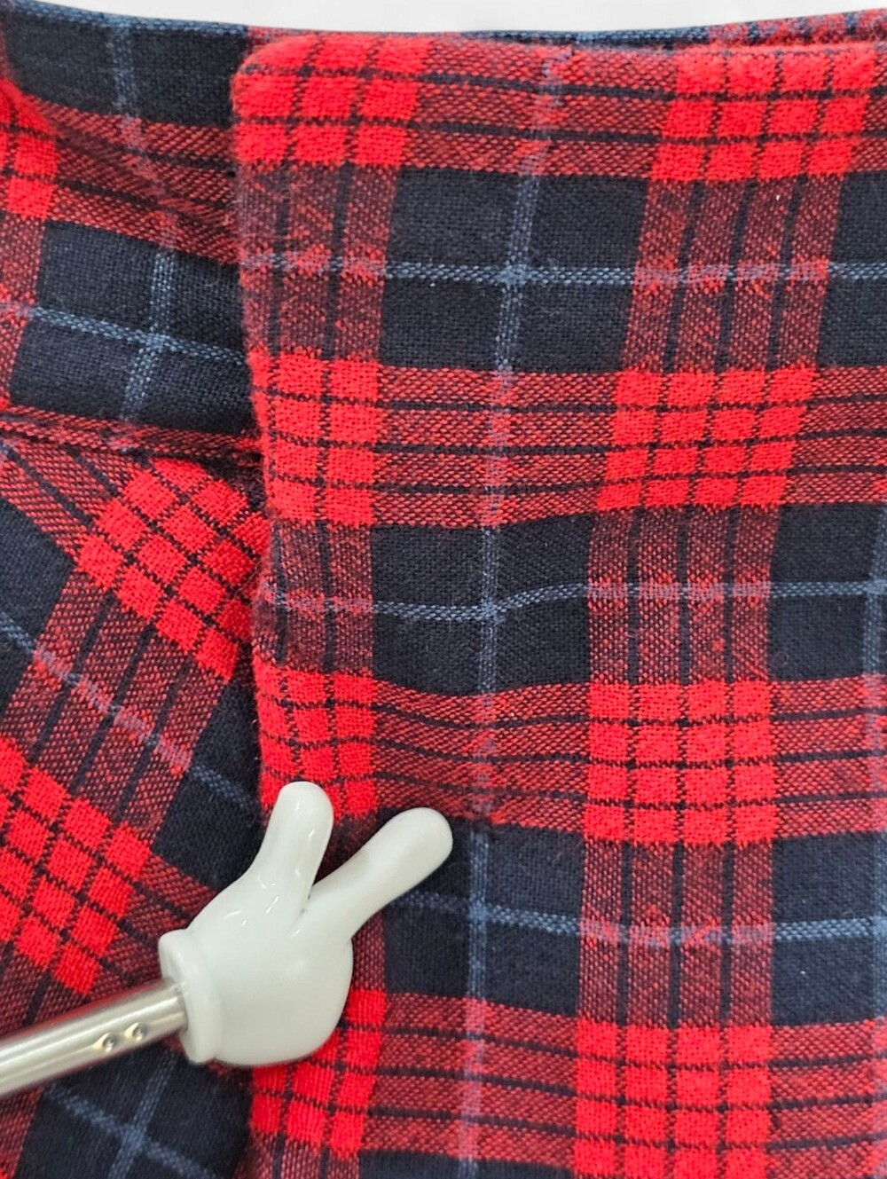 ALEXANDER McQUEEN McQ Wool Blend Red Blue Tartan Plaid Pleated Wrap Skirt 46/12 - Picture 6 of 9